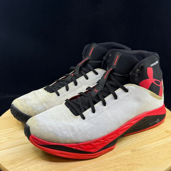 Under Armour Men’s Compfit Micro G Basketball Shoes White/ Red Size 11 - Picture 2 of 10